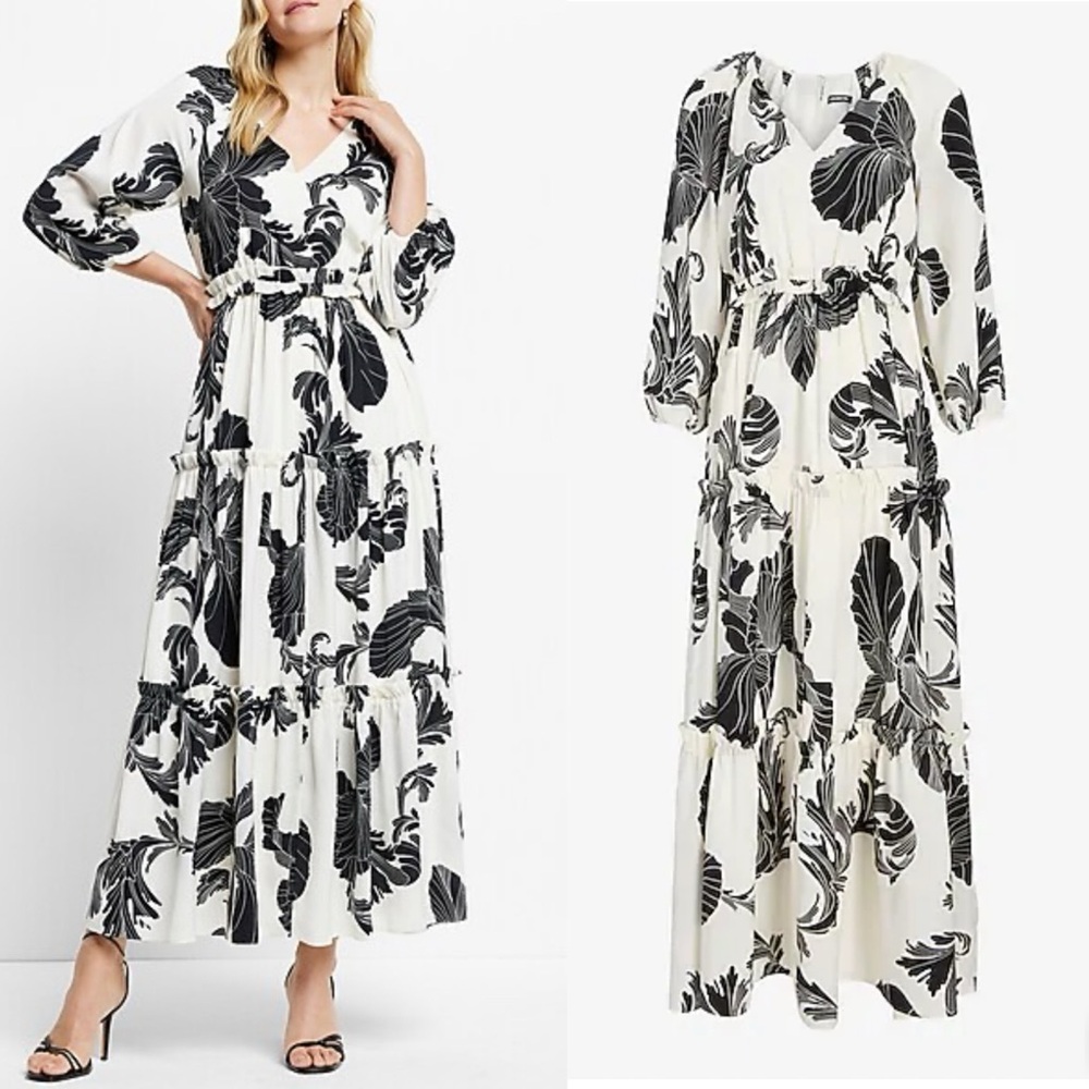 Express floral tiered maxi dress, NWT